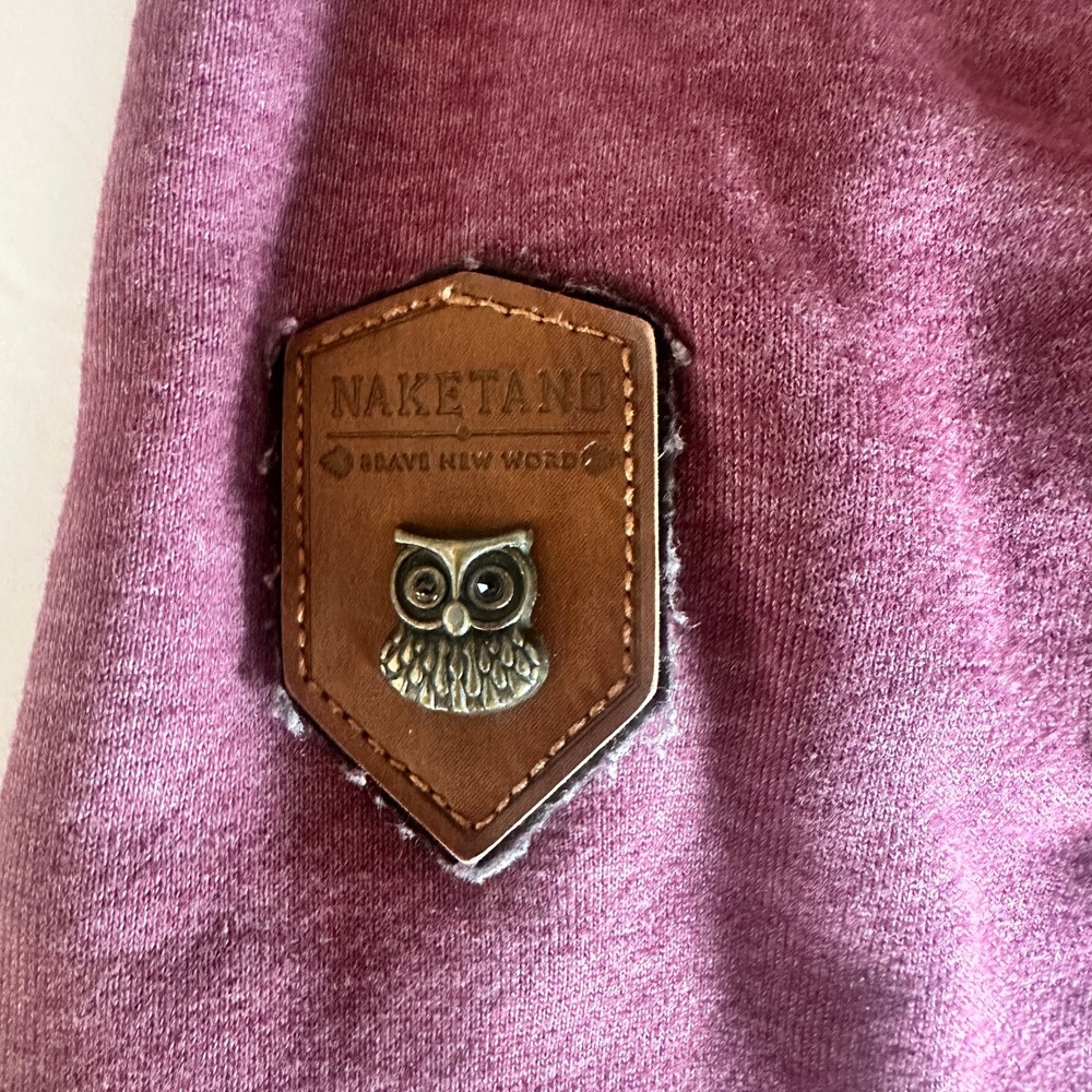 Naketano Hoodie Medium Burgundy Cowl Neck Rope Good Gorpcore Streetwear - Picture 8 of 8